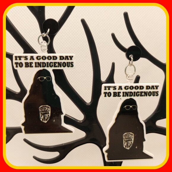 Good Day To Be Indigenous Earrings Frybread Power Smoke Signals  Native American - Picture 1 of 3